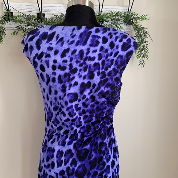 Ronni Nicole Blue Leopard Print Dress - Picture 5 of 12